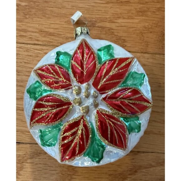 Vintage Poinsettia Christmas Tree Ornament - Made in West Germany - Picture 3 of 5